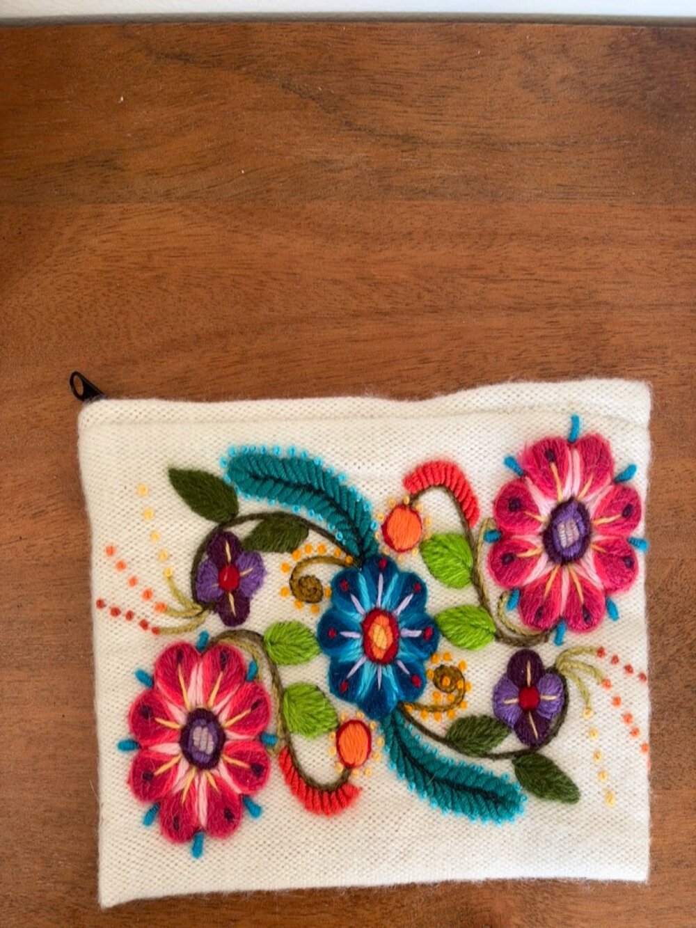 Novica Alpaca blend clutch "Vibrant Flowers"